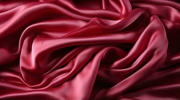 il lussureggiante rosso seta tessuto drappeggiato elegantemente nel suo pieghe crea un' sensazione di lusso e raffinatezza, ai generativo foto