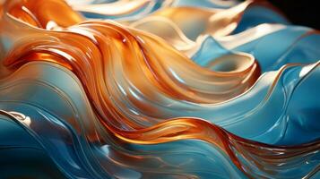 un' travolgente astratto pittura di un' potente onda, cattura il movimento e energia di il oceano nel vivace colori, ai generativo foto
