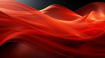 un' appassionato scoppiare di rosso e pesca Linee ondulazione attraverso un' buio tela, la creazione di un astratto capolavoro quello si illumina il bellezza di leggero e arte, ai generativo foto
