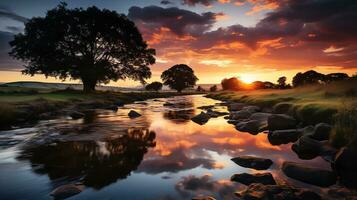 il deserto paesaggio a tramonto ai generativo foto