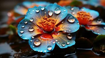 un' rosa fiore con acqua goccioline su esso ai generativo foto