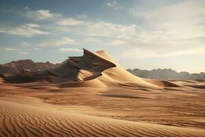 rotolamento sabbia dune scolpito di il vento. generativo ai foto