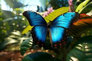 Visualizza di bellissimo farfalla nel natura ai generativo foto