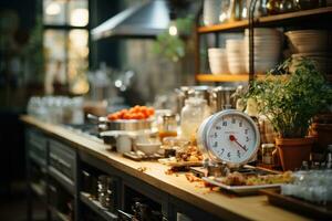 situazione nel il cucina nel il mattina professionale pubblicità fotografia ai generato foto