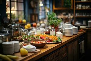 situazione nel il cucina nel il mattina professionale pubblicità fotografia ai generato foto