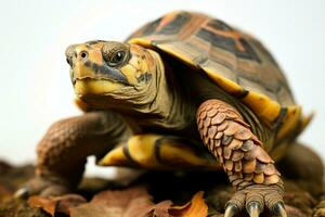 un' sgusciate rettile, il tartaruga, esemplifica pazienza e adattabilità nel natura ai generato foto