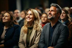 entusiasta pubblico a umano diritti seminario sfondo con vuoto spazio per testo foto