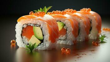 Sushi verschiedene ordinare generativo ai foto
