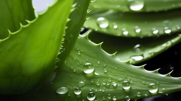 visualizzare il presentazione di il pianta aloe vera. generativo ai foto