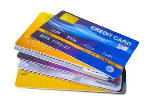 carta di credito su sfondo bianco foto