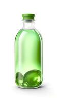 gelatina verde, 3d rendering, solido colore bottiglia. ai generativo foto
