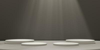 3d Schermo podio Marrone sfondo. fascino minimo bianca piedistallo per bellezza, cosmetico Prodotto presentazione. foto