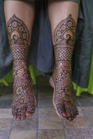 mehndi design indiano sposa gamba mehndi indiano nozze foto