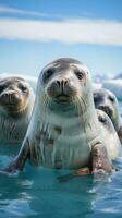 foche oziare su ghiaccio floe nel Antartide foto