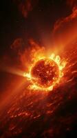 stupefacente Immagine di un' solare prominenza durante un' magnetico tempesta, foto