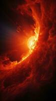 stupefacente Immagine di un' solare prominenza durante un' magnetico tempesta, foto