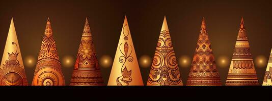 alcanna coni Diwali striscione, ai generato foto