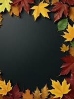 natura ispirato autunno le foglie confine per creativo disegni. ai generato. foto