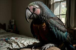 caleidoscopio di colori un' collezione di pappagallo ritratti. ai generato. foto
