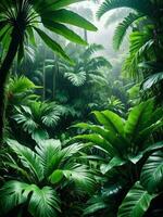 verdeggiante Paradiso esplorando il incantevole tropicale giungla. ai generato. foto