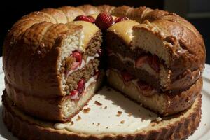 allettante assortimento di irresistibile torte e pasticcini. ai generato. foto