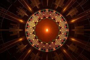 radiante Diwali diletto un' travolgente sfondo. ai generato. foto