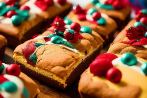 festivo cottura al forno miscele un' colorato diletto per il tuo gusto mini cuffie. ai generato. foto