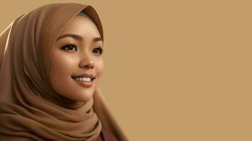 bellissimo donna indossare hijab. ai generativo foto