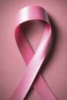 Seno cancro consapevolezza. mondi Seno cancro giorno rosato nastro a tema. ai generativo foto