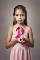 Seno cancro consapevolezza. mondi Seno cancro giorno rosato nastro a tema. ai generativo foto