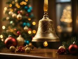 decorato Natale albero con sfera, campana e molti di più. ai generativo foto