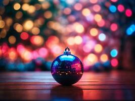 decorato Natale albero con sfera, campana e molti di più. ai generativo foto