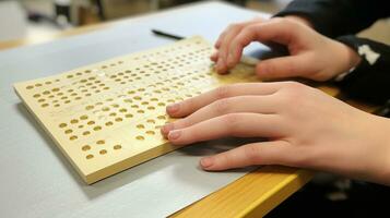 empowering il cieco il significato di mondo braille giorno foto