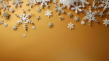 oro i fiocchi di neve con copia spazio foto