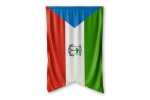 Guinea Equatoriale bandiera e bianca sfondo. - Immagine. foto