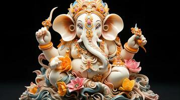 Ganesha divinità statua nel indù cultura, ai generato foto