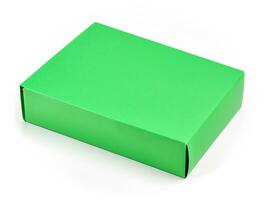 vuoto verde carta scatola su bianca sfondo foto