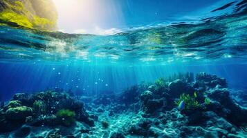 subacqueo esplorazione e scoperta un' ipnotizzante acquatico viaggio ai generato foto