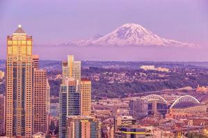 Seattle skyline del centro città paesaggio urbano nello stato di washington, usa foto