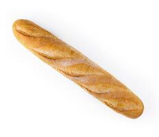baguette lungo francese pane isolato su bianca foto