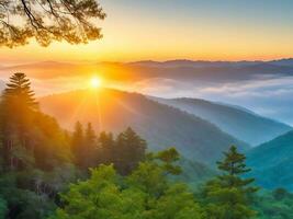 gratuito foto punto di riferimento foresta turismo Alba famoso antico generativo ai