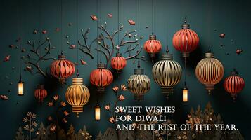 dolce auguri per Diwali e il riposo di il anno. foto