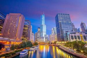 skyline del centro di chicago paesaggio urbano negli stati uniti foto