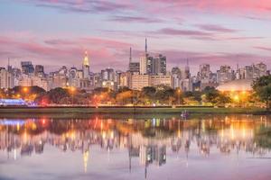 skyline di san paolo dal parco parque ibirapuera foto