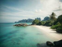 bellissimo tropicale isola e mare nel Tailandia generativo ai foto