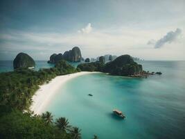bellissimo tropicale isola e mare nel Tailandia generativo ai foto