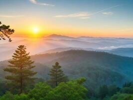 gratuito foto punto di riferimento foresta turismo Alba famoso antico generativo ai