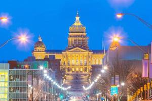 capitale dello stato a des moines, iowa foto