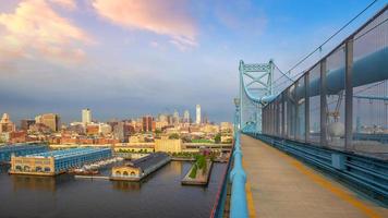 paesaggio urbano di skyline del centro di Philadelphia in Pennsylvania foto