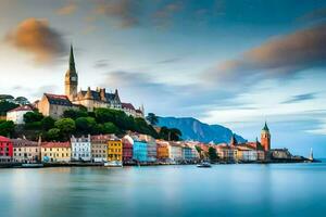 il città di Lubiana, slovenia. ai-generato foto